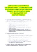 California Manufactured Housing &NewLine;Salesperson License EXAM STUDY GUIDE &NewLine;2026&sol;2027 ACCURATE QUESTIONS WITH &NewLine;CORRECT DETAILED SOLUTIONS &vert;&vert; &NewLine;100&percnt; GUARANTEED PASS &NewLine;<NEWEST VERSION> &NewLine;