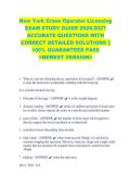 New York Crane Operator Licensing &NewLine;EXAM STUDY GUIDE 2026&sol;2027 &NewLine;ACCURATE QUESTIONS WITH &NewLine;CORRECT DETAILED SOLUTIONS &vert;&vert; &NewLine;100&percnt; GUARANTEED PASS &NewLine;<NEWEST VERSION> &NewLine;