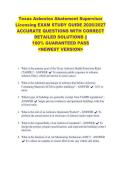 Texas Asbestos Abatement Supervisor &NewLine;Licensing EXAM STUDY GUIDE 2026&sol;2027 &NewLine;ACCURATE QUESTIONS WITH CORRECT &NewLine;DETAILED SOLUTIONS &vert;&vert; &NewLine;100&percnt; GUARANTEED PASS &NewLine;<NEWEST VERSION> 