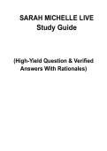 Sarah Michelle Live Review Practice Test 2025&sol;2026 100&plus; Questions with Verified Answers 