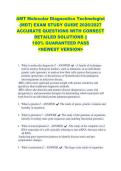 AMT Molecular Diagnostics Technologist &NewLine;&lpar;MDT&rpar; EXAM STUDY GUIDE 2026&sol;2027 &NewLine;ACCURATE QUESTIONS WITH CORRECT &NewLine;DETAILED SOLUTIONS &vert;&vert; &NewLine;100&percnt; GUARANTEED PASS &NewLine;<NEWEST VERSION> 