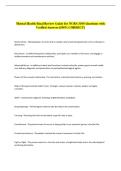 Mental Health Final Review Guide for NURS 3305 Questions with &NewLine;Verified Answers &lpar;100&percnt; CORRECT&rpar;