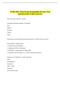 NURS 3305 - Final Exam Sustainability Practice Test&vert; &NewLine;Questions with Verified Answers 