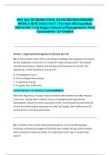 ENT 101 INTRODUCTION TO ENTREPRENEURSHIP WEEK 2 QUIZ 2026&sol;2027 &vert; Toronto Metropolitan University &vert; Ted Rogers School of Management &vert; Pass Guaranteed - A&plus; Graded&NewLine;&NewLine;