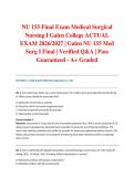 NU 155 Final Exam Medical Surgical Nursing I Galen College ACTUAL EXAM 2026&sol;2027 &vert; Galen NU 155 Med Surg I Final &vert; Verified Q&A &vert; Pass Guaranteed - A&plus; Graded&NewLine;&NewLine;