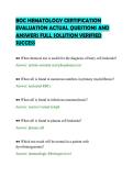 BOC HEMATOLOGY CERTIFICATION&NewLine;EVALUATION ACTUAL QUESTIONS AND&NewLine;ANSWERS FULL SOLUTION VERIFIED&NewLine;SUCCESS&NewLine;