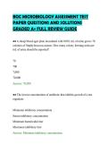 BOC MICROBIOLOGY ASSESSMENT TEST&NewLine;PAPER QUESTIONS AND SOLUTIONS&NewLine;GRADED A&plus; FULL REVIEW GUIDE&NewLine;