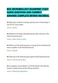 BOC MICROBIOLOGY EXAMPREP STUDY&NewLine;GUIDE QUESTIONS AND CORRECT&NewLine;ANSWERS COMPLETE REVIEW MATERIAL&NewLine;