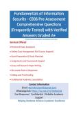 Fundamentals of Information Security - C836 Pre-Assessment Comprehensive Questions &lpar;Frequently Tested&rpar; with Verified Answers Graded A&plus;