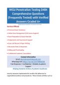 WGU Penetration Testing D484 Comprehensive Questions &lpar;Frequently Tested&rpar; with Verified Answers Graded A&plus;