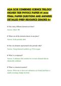 AQA GCSE COMBINED SCIENCE TRILOGY&NewLine;HIGHER TIER PHYSICS PAPER 1H 2026&NewLine;FINAL PAPER QUESTIONS AND ANSWERS&NewLine;DETAILED PREP RESOURCE GRADED A&plus;