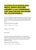 ATI DOSAGE CALCULATION RN ADULT&NewLine;MEDICAL SURGICAL PROCTORED&NewLine;ASSESSMENT 3&period;0 2026 COMPREHENSIVE&NewLine;STUDY GUIDE QUESTIONS AND ANSWERS&NewLine;FULL SOLUTION GRADED A&plus;