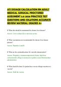 ATI DOSAGE CALCULATION RN ADULT&NewLine;MEDICAL SURGICAL PROCTORED&NewLine;ASSESSMENT 3&period;0 2026 PRACTICE TEST&NewLine;QUESTIONS AND SOLUTIONS ACCURATE&NewLine;REVIEW MATERIAL GRADED A&plus;