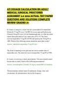 ATI DOSAGE CALCULATION RN ADULT&NewLine;MEDICAL SURGICAL PROCTORED&NewLine;ASSESSMENT 3&period;0 2026 ACTUAL TEST PAPER&NewLine;QUESTIONS AND SOLUTIONS COMPLETE&NewLine;REVIEW GRADED A&plus;
