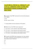 CALIFORNIA PHYSICAL THERAPY LAW&NewLine;ACTUAL CERTIFICATION PAPER 2026&NewLine;QUESTIONS WITH ANSWERS FULL&NewLine;SOLUTION&period;