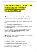 CALIFORNIA PHYSICAL THERAPY LAW&NewLine;PRACTICE EXAMINATION 2026&NewLine;QUESTIONS WITH ANSWERS&NewLine;GUARANTEED TO PASS&period;