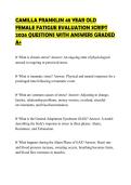 CAMILLA FRANKLIN 48 YEAR OLD&NewLine;FEMALE FATIGUE EVALUATION SCRIPT&NewLine;2026 QUESTIONS WITH ANSWERS GRADED&NewLine;A&plus;