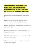 CAMILLA FRANKLIN I HUMAN CASE&NewLine;STUDY WEEK TEN CERTIFICATION&NewLine;ASSESSMENT 2026 ACTUAL QUESTIONS&NewLine;WITH DETAILED ANSWERS GRADED A&plus;