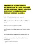 CAMP BUTLER OIC RANGE SAFETY&NewLine;OFFICER ACTUAL TEST BANK ADVANCED&NewLine;REVIEW PAPER 2026 FULL SET QUESTIONS&NewLine;AND EXPERT DETAILED SOLUTIONS&NewLine;PREMIUM RESOURCE GRADED A&plus;