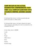 CAMP BUTLER OIC RSO ACTUAL&NewLine;EXAMINATION COMPREHENSIVE STUDY&NewLine;SHEET 2026 COMPLETE QUESTIONS WITH&NewLine;ACCURATE VERIFIED ANSWERS GRADED&NewLine;A&plus;&NewLine;