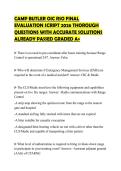 CAMP BUTLER OIC RSO FINAL&NewLine;EVALUATION SCRIPT 2026 THOROUGH&NewLine;QUESTIONS WITH ACCURATE SOLUTIONS&NewLine;ALREADY PASSED GRADED A&plus;