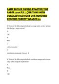 CAMP BUTLER OIC RSO PRACTICE TEST&NewLine;PAPER 2026 FULL QUESTIONS WITH&NewLine;DETAILED SOLUTIONS ONE HUNDRED&NewLine;PERCENT CORRECT GRADED A&plus;
