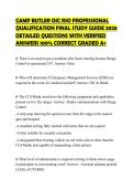 CAMP BUTLER OIC RSO PROFESSIONAL&NewLine;QUALIFICATION FINAL STUDY GUIDE 2026&NewLine;DETAILED QUESTIONS WITH VERIFIED&NewLine;ANSWERS 100&percnt; CORRECT GRADED A&plus;