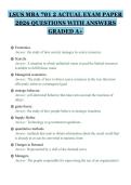 LSUS MBA 701 2 ACTUAL EXAM PAPER&NewLine;2026 QUESTIONS WITH ANSWERS&NewLine;GRADED A&plus;