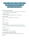 LSUS MBA 701 2 FINAL TEST 2026&NewLine;QUESTIONS WITH CORRECT&NewLine;ANSWERS GRADED A&plus;