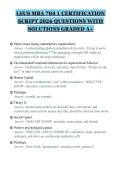 LSUS MBA 704 1 CERTIFICATION&NewLine;SCRIPT 2026 QUESTIONS WITH&NewLine;SOLUTIONS GRADED A&plus;
