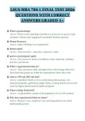 LSUS MBA 704 1 FINAL TEST 2026&NewLine;QUESTIONS WITH CORRECT&NewLine;ANSWERS GRADED A&plus;