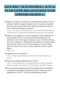LSUS MHA 710 ECONOMICS 1 ACTUAL&NewLine;EXAM PAPER 2026 QUESTIONS WITH&NewLine;ANSWERS GRADED A&plus;