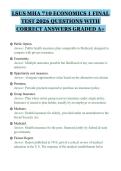 LSUS MHA 710 ECONOMICS 1 FINAL&NewLine;TEST 2026 QUESTIONS WITH&NewLine;CORRECT ANSWERS GRADED A&plus;