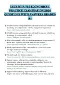 LSUS MHA 710 ECONOMICS 1&NewLine;PRACTICE EXAMINATION 2026&NewLine;QUESTIONS WITH ANSWERS GRADED&NewLine;A&plus;