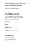 TEXAS CDL CARGO SECUREMENT EXAM - &lpar;30 QUESTIONS&rpar; LATEST UPDATED ACTUAL&NewLine;EXAM QUESTIONS AND COMPLETE SOLUTIONS &vert; VERIFIED ANSWERS