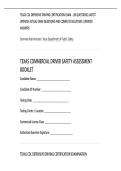 TEXAS CDL DEFENSIVE DRIVING CERTIFICATION EXAM - &lpar;50 QUESTIONS&rpar; LATEST&NewLine;UPDATED ACTUAL EXAM QUESTIONS AND COMPLETE SOLUTIONS &vert; VERIFIED&NewLine;ANSWERS