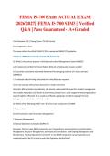 FEMA IS-700 Exam ACTUAL EXAM 2026&sol;2027 &vert; FEMA IS-700 NIMS &vert; Verified Q&A &vert; Pass Guaranteed - A&plus; Graded