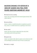MACROECONOMICS 11TH EDITION BY N&NewLine;GREGORY MANKIW 2026 FINAL PAPER&NewLine;SOLVED QUESTIONS ANSWER KEY APLUS