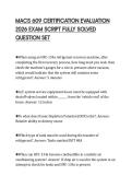 MACS 609 CERTIFICATION EVALUATION&NewLine;2026 EXAM SCRIPT FULLY SOLVED&NewLine;QUESTION SET