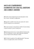 MACS 609 COMPREHENSIVE&NewLine;EXAMINATION TEST 2026 FULL QUESTIONS&NewLine;AND CORRECT ANSWERS