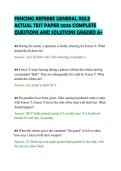 FENCING REFEREE GENERAL RULE&NewLine;ACTUAL TEST PAPER 2026 COMPLETE&NewLine;QUESTIONS AND SOLUTIONS GRADED A&plus;