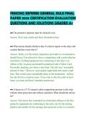 FENCING REFEREE GENERAL RULE FINAL&NewLine;PAPER 2026 CERTIFICATION EVALUATION&NewLine;QUESTIONS AND SOLUTIONS GRADED A&plus;