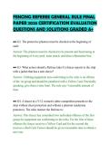 FENCING REFEREE GENERAL RULE FINAL&NewLine;PAPER 2026 CERTIFICATION EVALUATION&NewLine;QUESTIONS AND SOLUTIONS GRADED A&plus;
