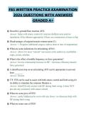 FES WRITTEN PRACTICE EXAMINATION&NewLine;2026 QUESTIONS WITH ANSWERS&NewLine;GRADED A&plus;