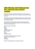 CBMT PRACTICE LATEST EXAM 2025&sol;2026&NewLine;REAL QUESTIONS AND ACCURATE&NewLine;ANSWERS