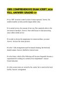 CBRS COMPREHENSIVE EXAM SCRIPT 2026&NewLine;FULL ANSWERS GRADED A&plus;