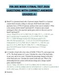 FIN 305 WEEK 4 FINAL TEST 2026&NewLine;QUESTIONS WITH CORRECT ANSWERS&NewLine;GRADED A&plus;