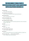 FIN 305 WEEK 7 FINAL PART A&NewLine;CERTIFICATION SCRIPT 2026 QUESTIONS&NewLine;WITH SOLUTIONS GRADED A&plus;
