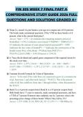 FIN 305 WEEK 7 FINAL PART A&NewLine;COMPREHENSIVE STUDY GUIDE 2026 FULL&NewLine;QUESTIONS AND SOLUTIONS GRADED A&plus;