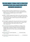 FIN 305 WEEK 7 FINAL PART A PRACTICE&NewLine;EXAMINATION 2026 QUESTIONS WITH&NewLine;ANSWERS GRADED A&plus;